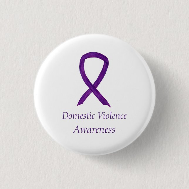 Domestic Violence Awareness Ribbon Custom Pin (Front)