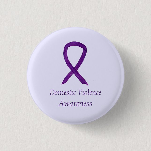 Domestic Violence Awareness Ribbon Custom Pin (Front)