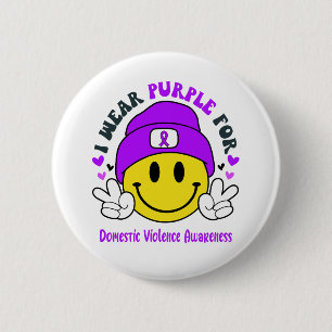 Domestic Violence Awareness Ribbon Support Gifts 2 Inch Round Button