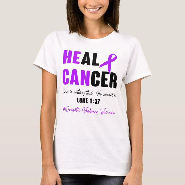Domestic Violence Awareness Ribbon Support Gifts T-Shirt (Front)