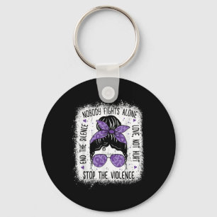 Domestic Violence Awareness Stop End Domestic Viol Keychain