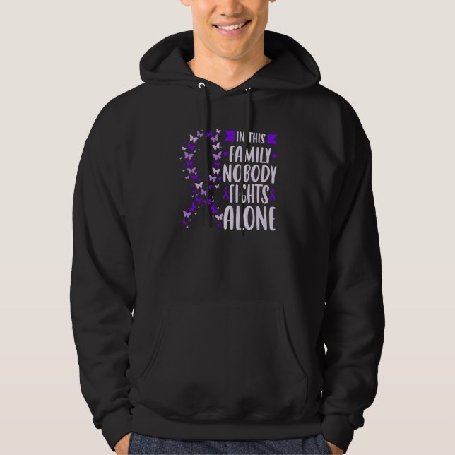 Domestic Violence Awareness Support ribbon butterf Hoodie (Front)