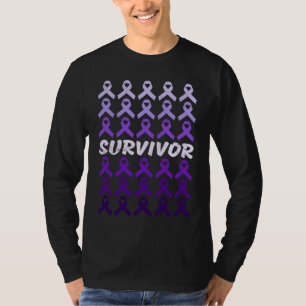 Domestic Violence Awareness Survivor purple ribbon T-Shirt