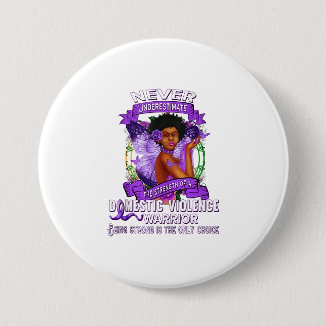 Domestic Violence Awareness Survivor Stop 3 Inch Round Button (Front)