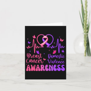 Domestic Violence Breast Cancer Awareness Month He Card