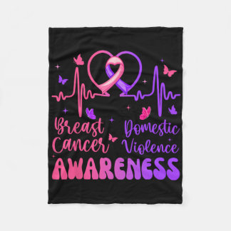 Domestic Violence Breast Cancer Awareness Month He Fleece Blanket
