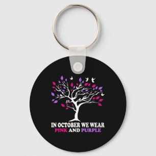 Domestic Violence Breast Cancer Awareness Month Ri Keychain