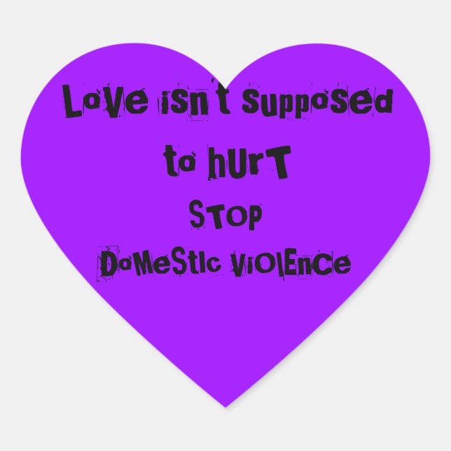 DOMESTIC VIOLENCE HEART STICKER (Front)