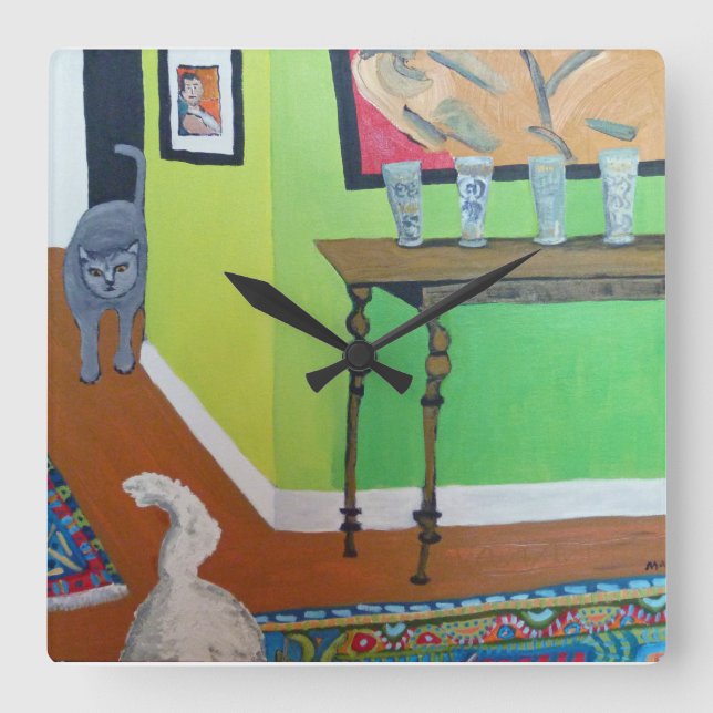 Domestic Violence Square Wall Clock (Front)