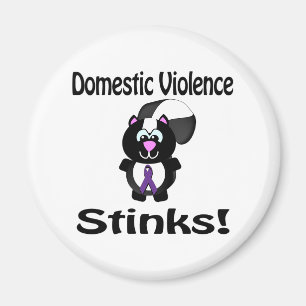 Domestic Violence Stinks Skunk Awareness Design Magnet