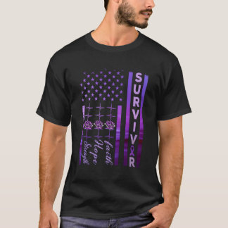 Domestic Violence Strong Survivor Purple American  T-Shirt