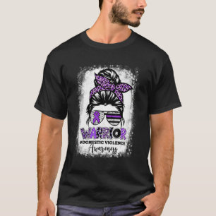 Domestic Violence Warrior Ribbon Purple Warrior Me T-Shirt