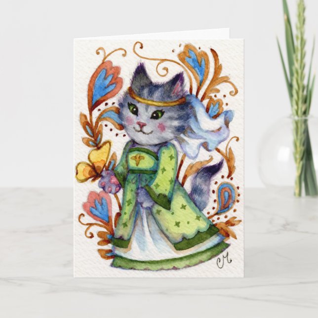 Domestique mariale - carte de voeux mignonne de (Devant)