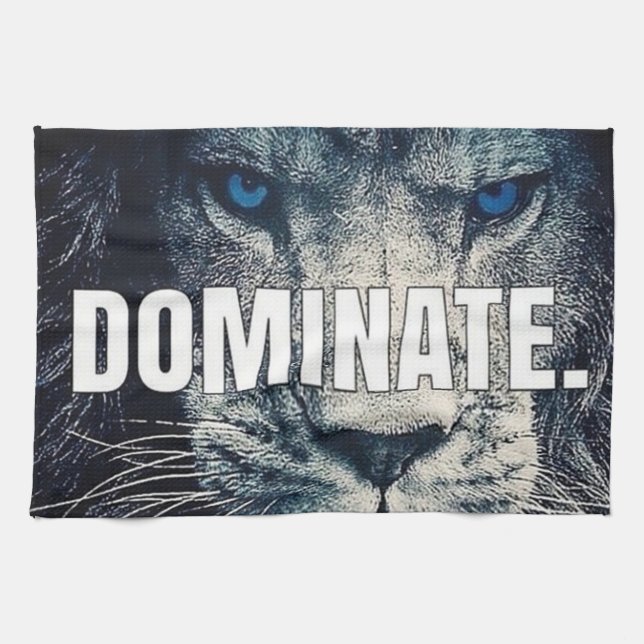 Dominate - Lion Motivational Kitchen Towel (Horizontal)