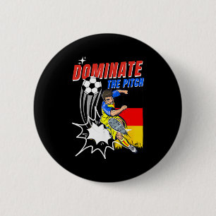 Dominate The Pitch Soccer Player Action Germany Fl 2 Inch Round Button