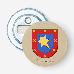 Dominguez Heraldic Arms on Parchment Style Back Bottle Opener