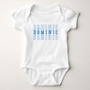 Dominic Blue Personalized Repeat Name Baby Bodysuit