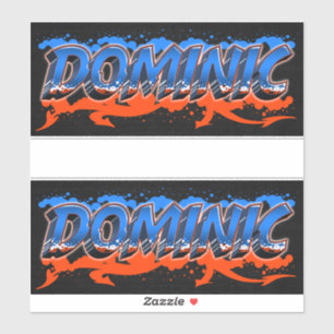 Dominic First Name Graffiti Sticker