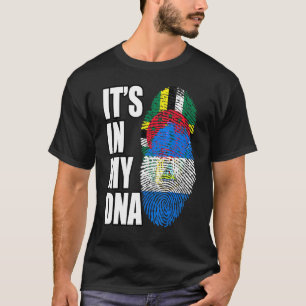 Dominica And Nicaraguan Mix DNA Flag Heritage T-Shirt