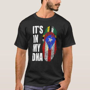Dominica And Puerto Rican Mix Dna Flag Heritage T-Shirt