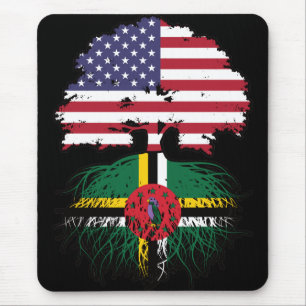 Dominica Dominican American USA Tree Roots Flag Mouse Pad
