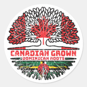 Dominica Dominican Canadian Canada Tree Roots Flag Classic Round Sticker