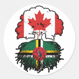 Dominica Dominican Canadian Canada Tree Roots Flag Classic Round Sticker