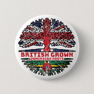 Dominica Dominican Uk United Kingdom British Tree 2 Inch Round Button
