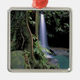 Dominica, Emerald Pool, Waterfall. Metal Ornament