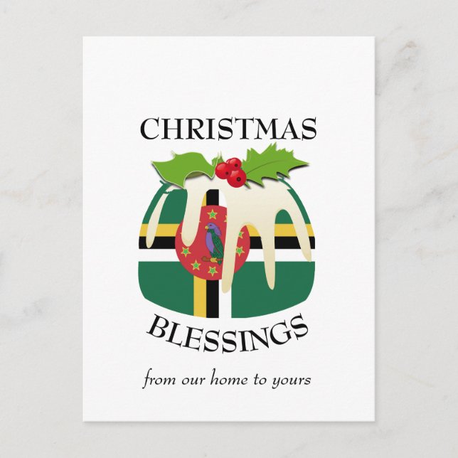 DOMINICA Festive Pudding Christmas Postcard (Front)