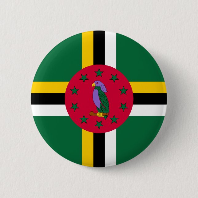 Dominica Flag 2 Inch Round Button (Front)