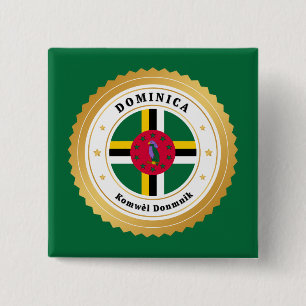 Dominica Flag 2 Inch Square Button