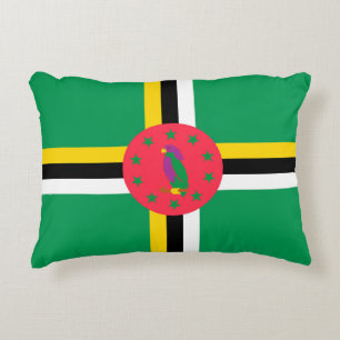 Dominica flag accent pillow