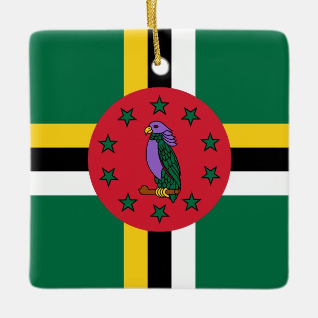 Dominica Flag Ceramic Ornament (Front)