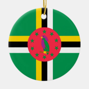 Dominica flag ceramic ornament