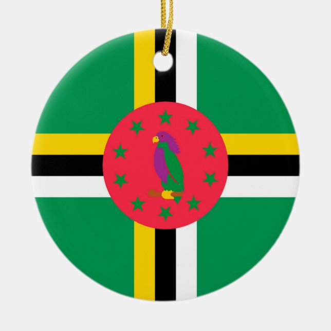 Dominica flag ceramic ornament (Front)