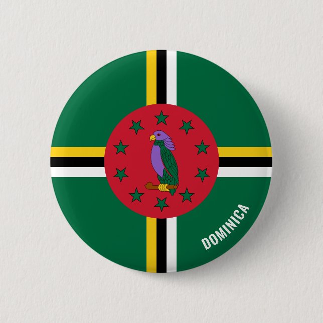 Dominica Flag Charming Patriotic 2 Inch Round Button (Front)