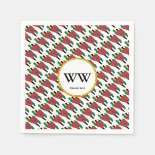 DOMINICA Flag Custom MONOGRAM Scripture Paper Napkin