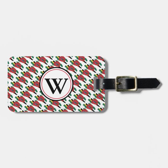 DOMINICA FLAG Customizable Monogram Luggage Tag (Front Horizontal)