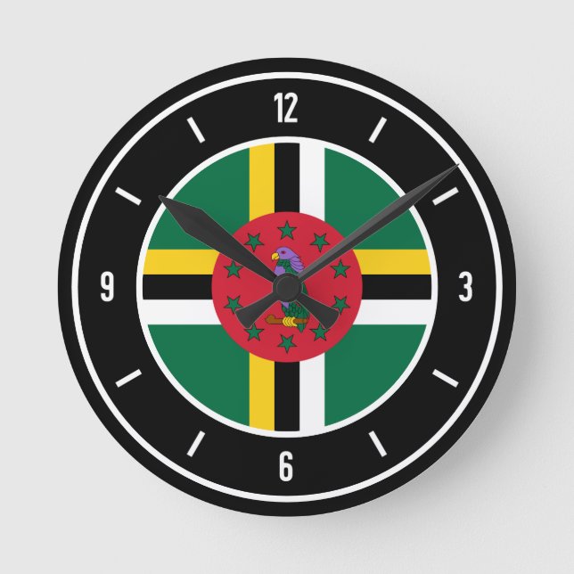 Dominica Flag Elegant Round Clock (Front)