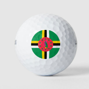 Dominica flag golf balls
