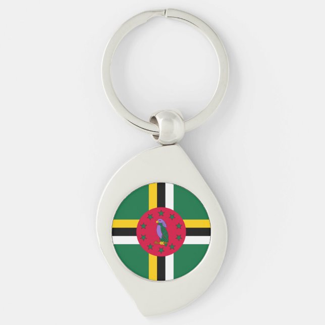 Dominica Flag Keychain (Front)