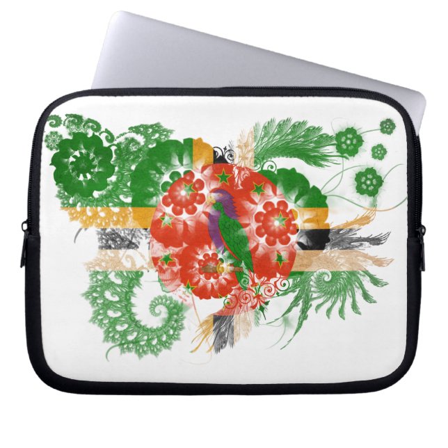 Dominica Flag Laptop Sleeve (Front)