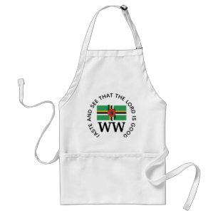DOMINICA Flag Map MONOGRAM Customized Scripture Standard Apron