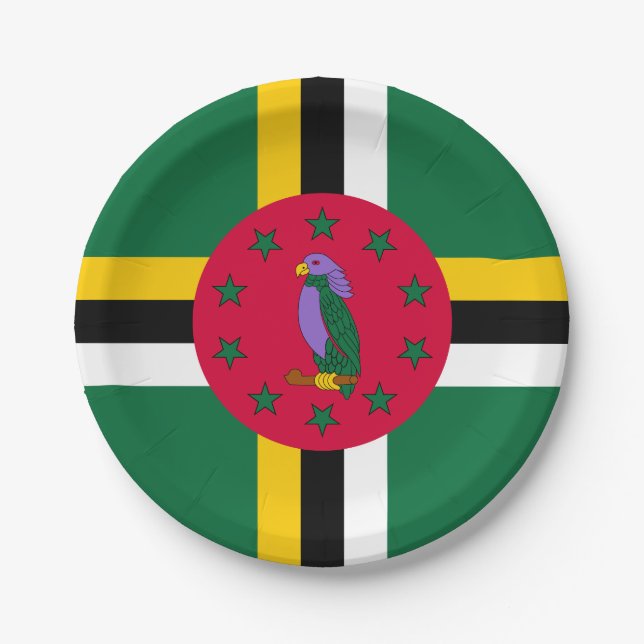 Dominica Flag Paper Plate (Front)