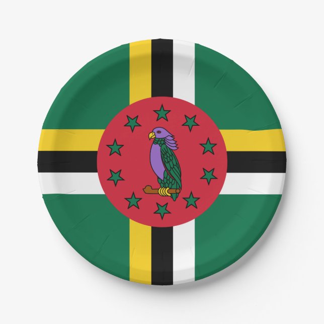 Dominica Flag Paper Plate (Front)