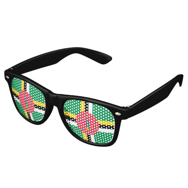 Dominica flag retro sunglasses (Angled)