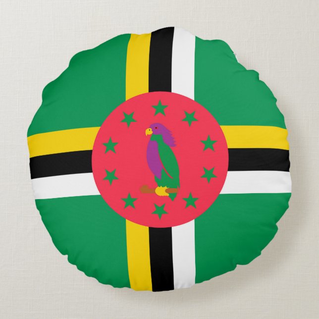 Dominica flag round pillow (Back)
