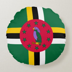 Dominica Flag Round Pillow