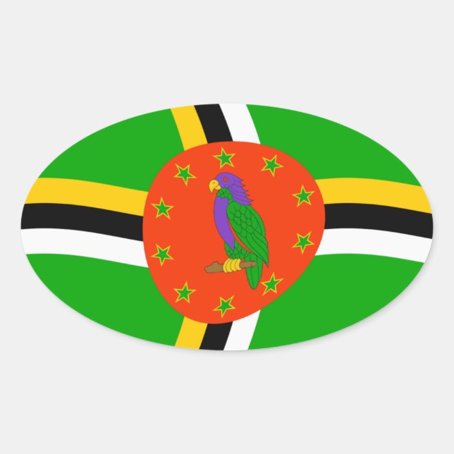 Dominica Flag Sticker (Front)